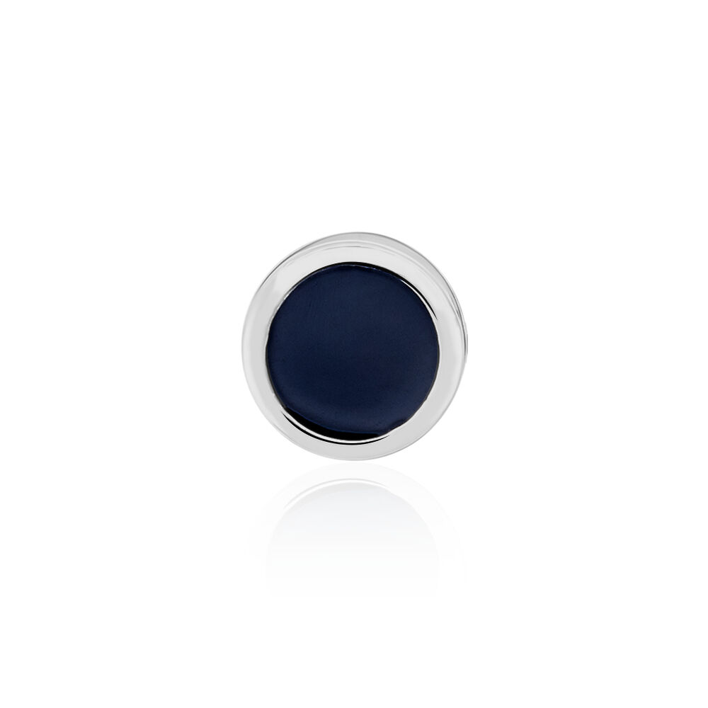 Boucle D'oreille Puce Unitaire Maurus Argent Blanc Email - Puces Homme | Marc Orian