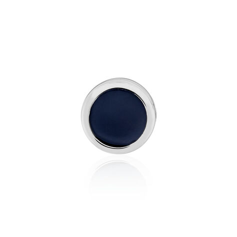 Boucle D'oreille Puce Unitaire Maurus Argent Blanc Email - Puces Homme | Marc Orian