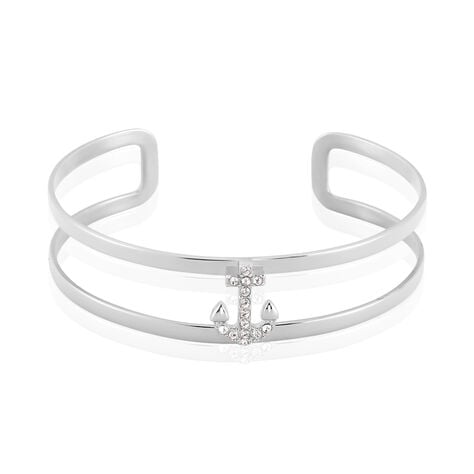 Bracelet Jonc Meysa Acier Blanc Strass - Bracelets joncs Femme | Marc Orian