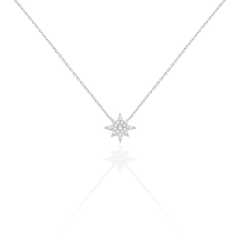 Collier Layana Argent Blanc Oxyde De Zirconium - Colliers avec pierres Femme | Marc Orian