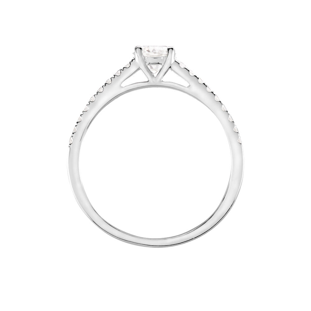 Bague Solitaire Or Blanc Neirin Diamants Synth&eacute;tiques - Solitaires Femme | Marc Orian