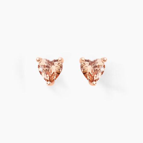 Boucles D'oreilles Puces Kelvyn Argent Rose Oxyde De Zirconium - Puces Femme | Marc Orian