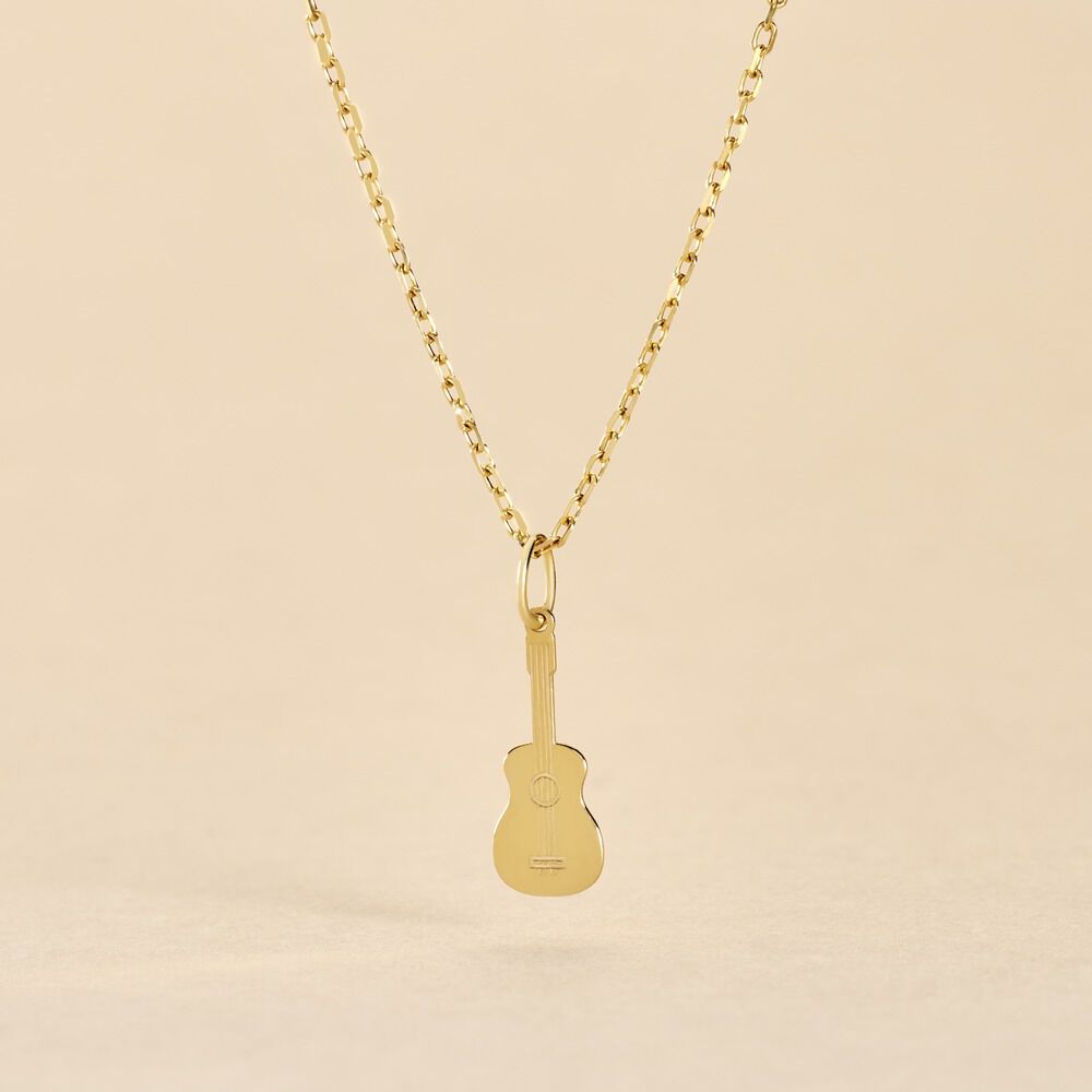 Pendentif Fatema Musique Guitare Or Jaune - Pendentifs Famille | Marc Orian