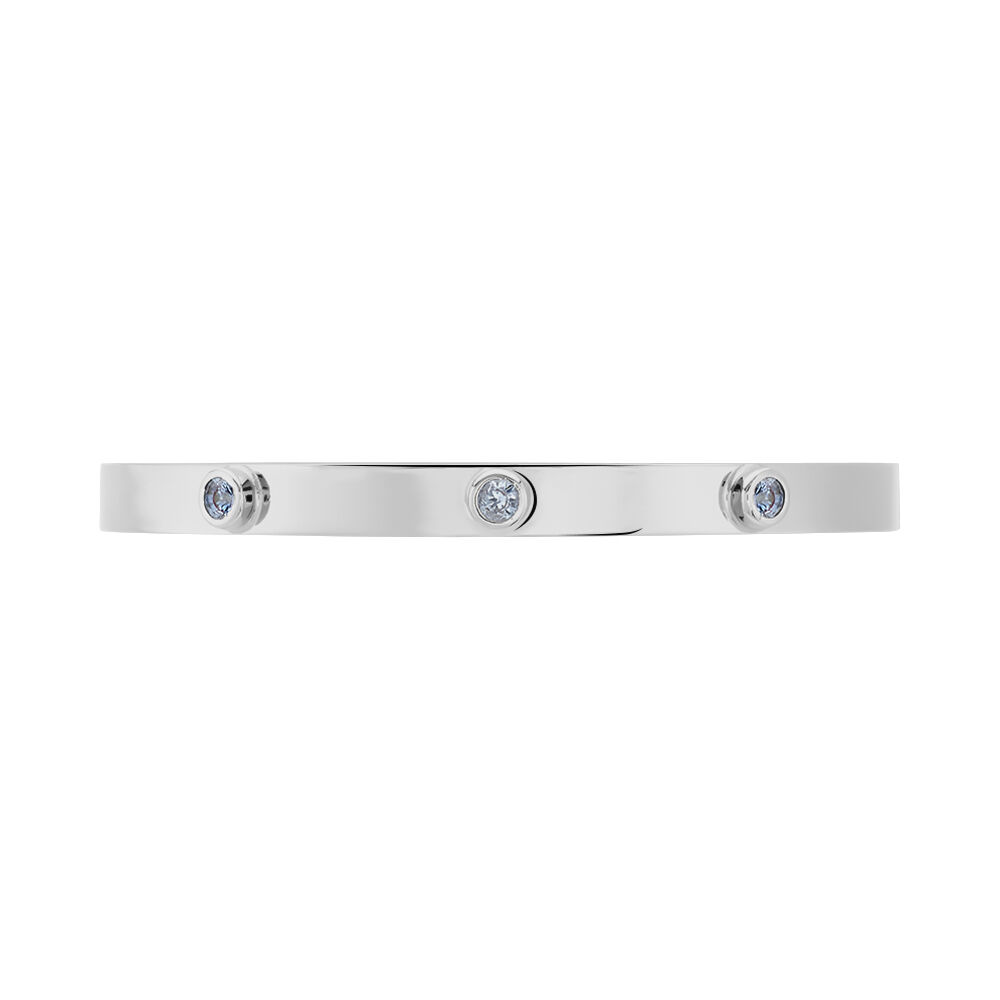 Bracelet Jonc Aleksandra Argent Blanc Oxyde De Zirconium - Bracelets joncs Femme | Marc Orian
