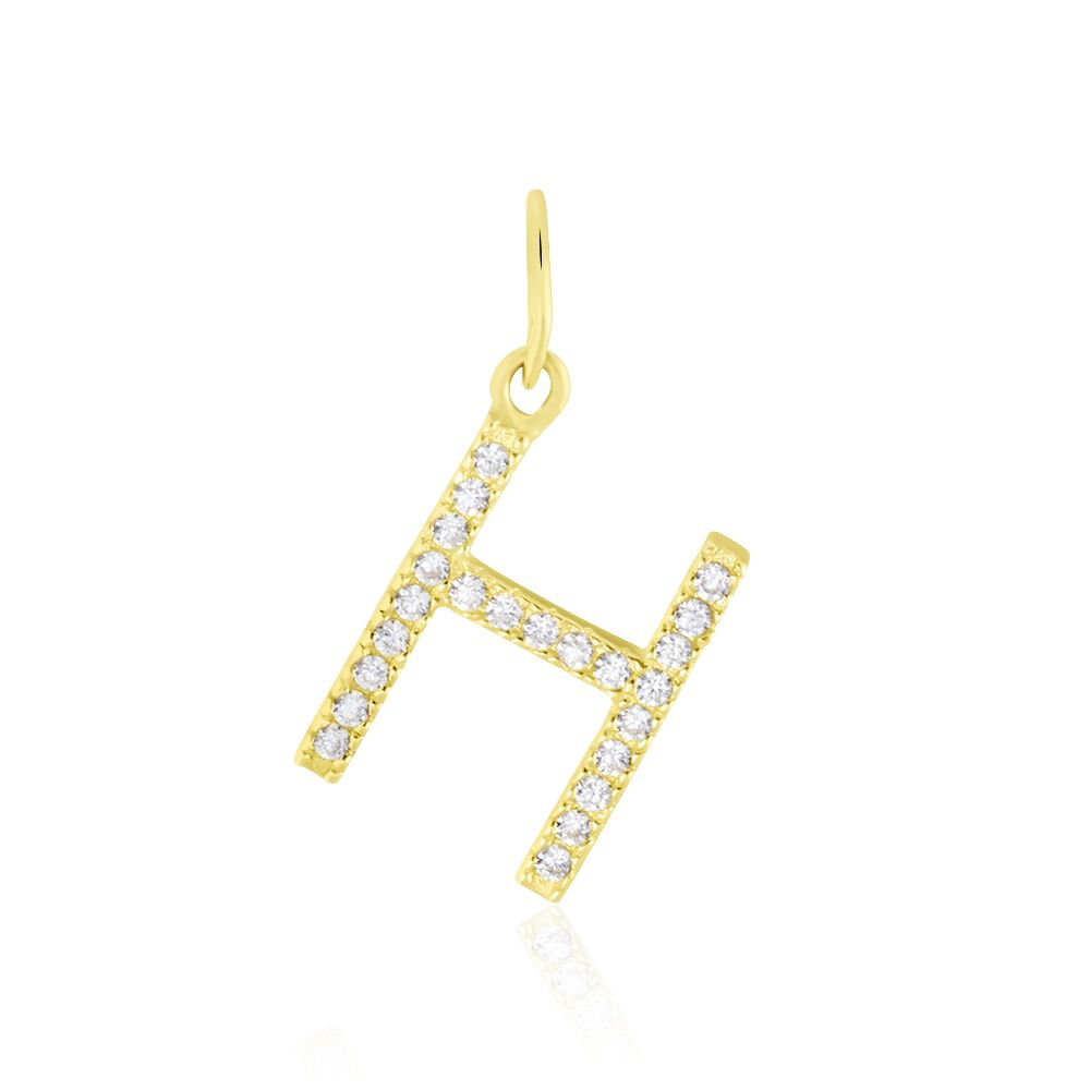 Pendentif Lettre H Or Jaune Oxyde - Pendentifs Famille | Marc Orian