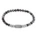 Bracelet Philo Acier Blanc Obsidienne Pierre De Lave - Bracelets chaînes Homme | Marc Orian
