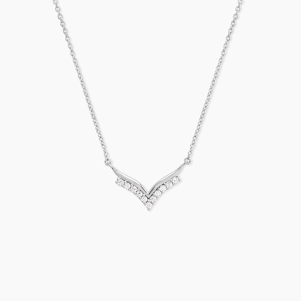 Collier Aile De Mouette Argent Blanc Oxyde De Zirconium - Colliers avec pierres Femme | Marc Orian