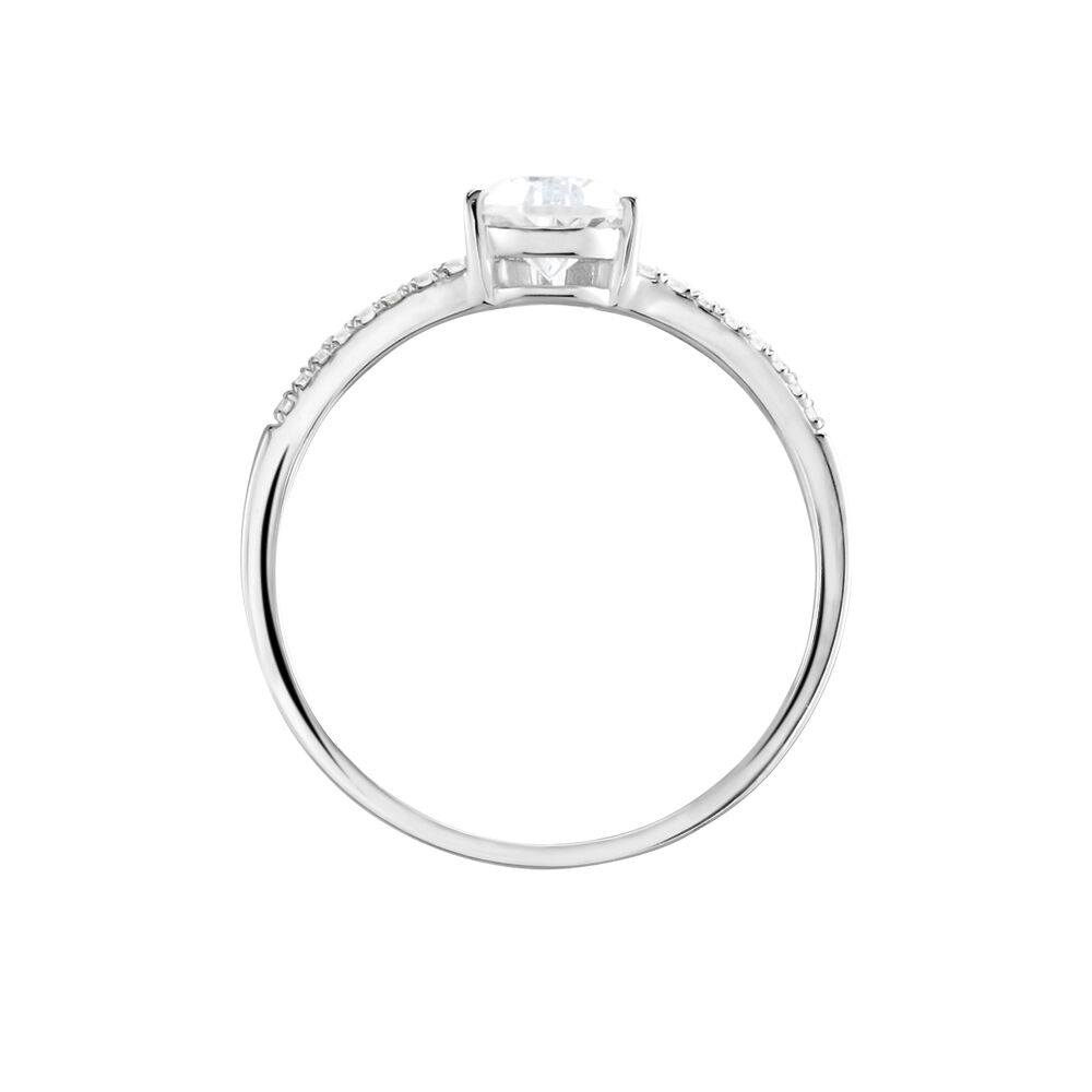 Bague Or Blanc Marinda Oxyde De Zirconium - Solitaires Femme | Marc Orian