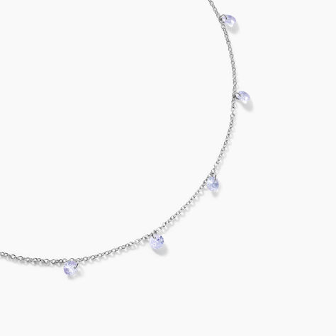 Collier Collie Argent Blanc Oxyde De Zirconium - Colliers avec pierres Femme | Marc Orian