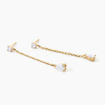 Boucles D'Oreilles Pendantes Regane Argent Dor&eacute; A L'Or 750/1000 Oxyde De Zirconium - Pendantes Femme | Marc Orian