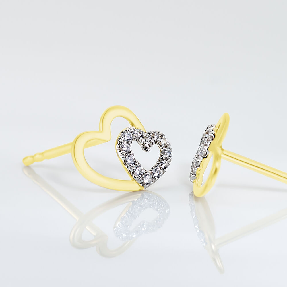 Boucles D'oreilles Puces Marineta Or Jaune Oxyde De Zirconium - Puces Femme | Marc Orian