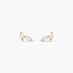 Boucles D'oreilles Puces Mix And Match Or Jaune Oxyde De Zirconium - Puces Femme | Marc Orian