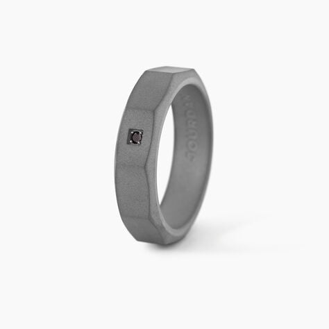 Bague Titane Gris Diamant - Bagues pierres pr&eacute;cieuses Homme | Marc Orian