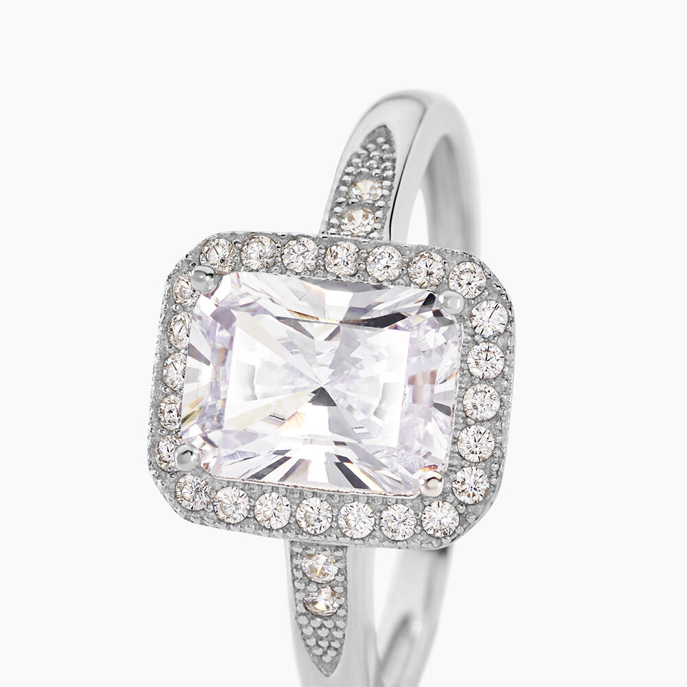 Bague Solitaire Pilar Argent Blanc Oxyde De Zirconium - Solitaires Femme | Marc Orian