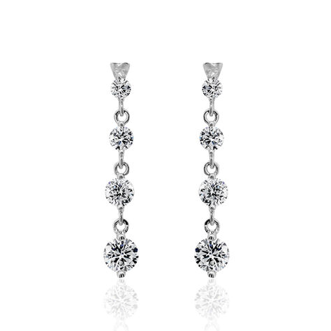 Boucles D'oreilles Pendantes Odyssee Argent Blanc Oxyde De Zirconium - Pendantes Femme | Marc Orian