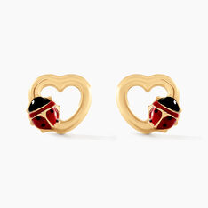Boucles D'oreilles Puces Or Jaune Syringa Smalto - Clous d'oreilles Enfant | Marc Orian