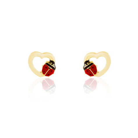 Boucles D'oreilles Puces Or Jaune Syringa Smalto - Clous d'oreilles Enfant | Marc Orian