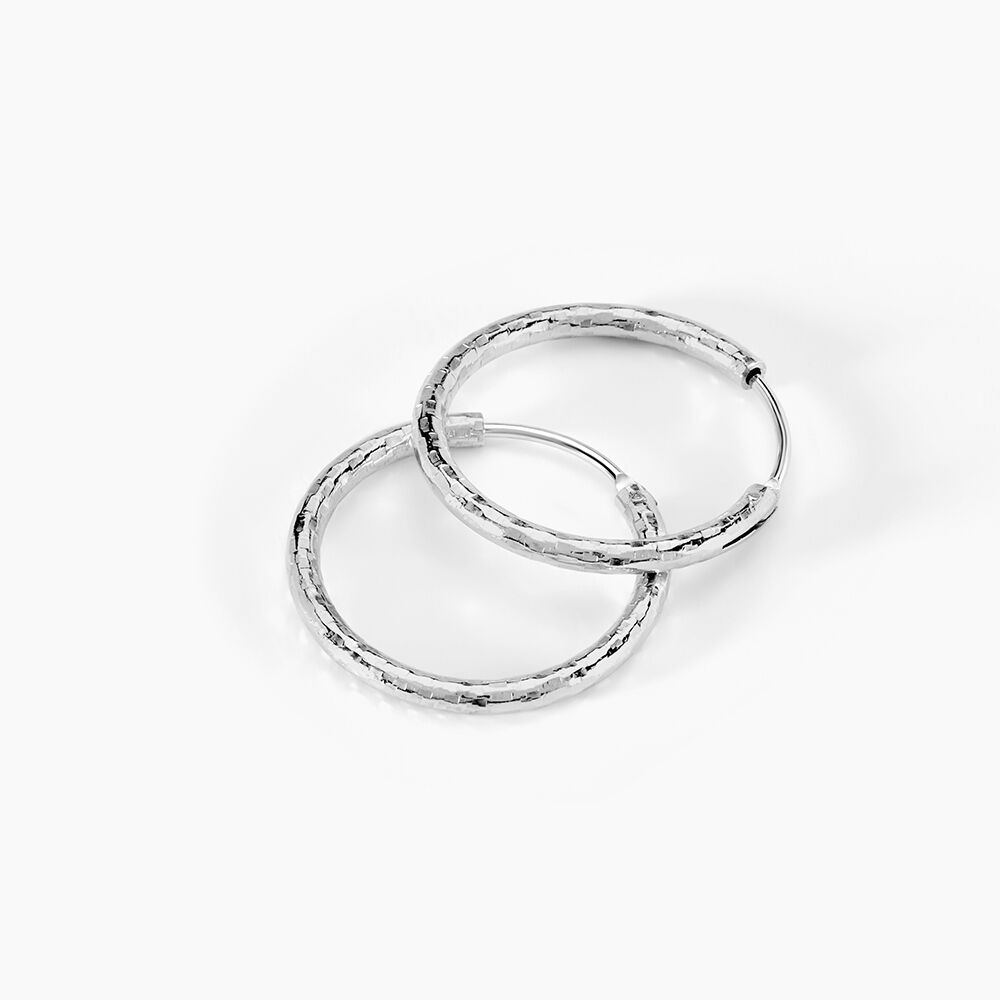 Créoles Argent Blanc Agathe - Créoles Femme | Marc Orian