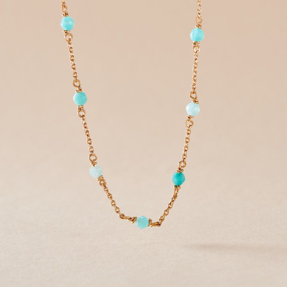 Collier Calliope Plaqué Or Doré Amazonite - Colliers avec pierres Femme | Marc Orian