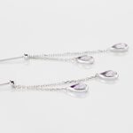Boucles D'oreilles Pendantes Djime Or Blanc Amethyste - Pendantes Femme | Marc Orian