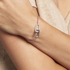 Bracelet Rekia Acier Blanc Strass - Bracelets chaînes Femme | Marc Orian