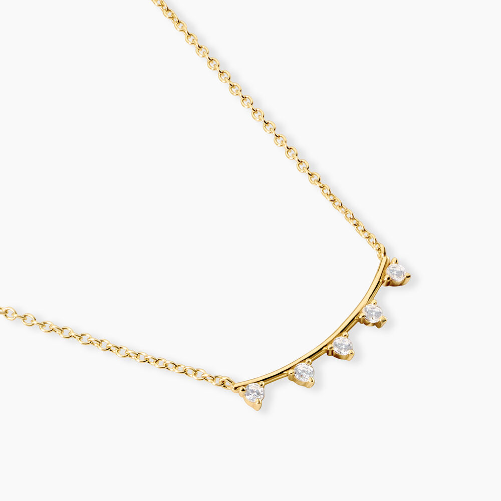 Collier Olympe Argent Dor&eacute; A L'Or 750/1000 Oxyde De Zirconium - Colliers avec pierres Femme | Marc Orian