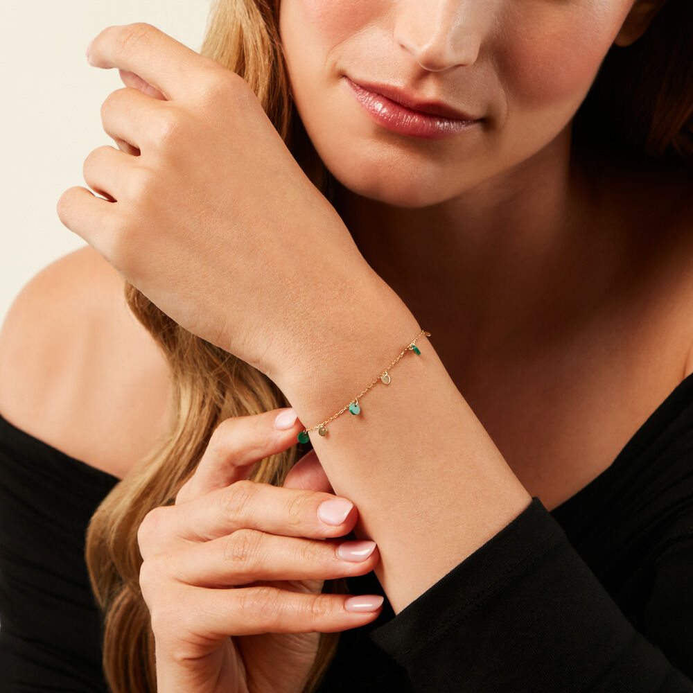 Bracelet Epurea Or Jaune Malachite - Bracelets Medailles Femme | Marc Orian
