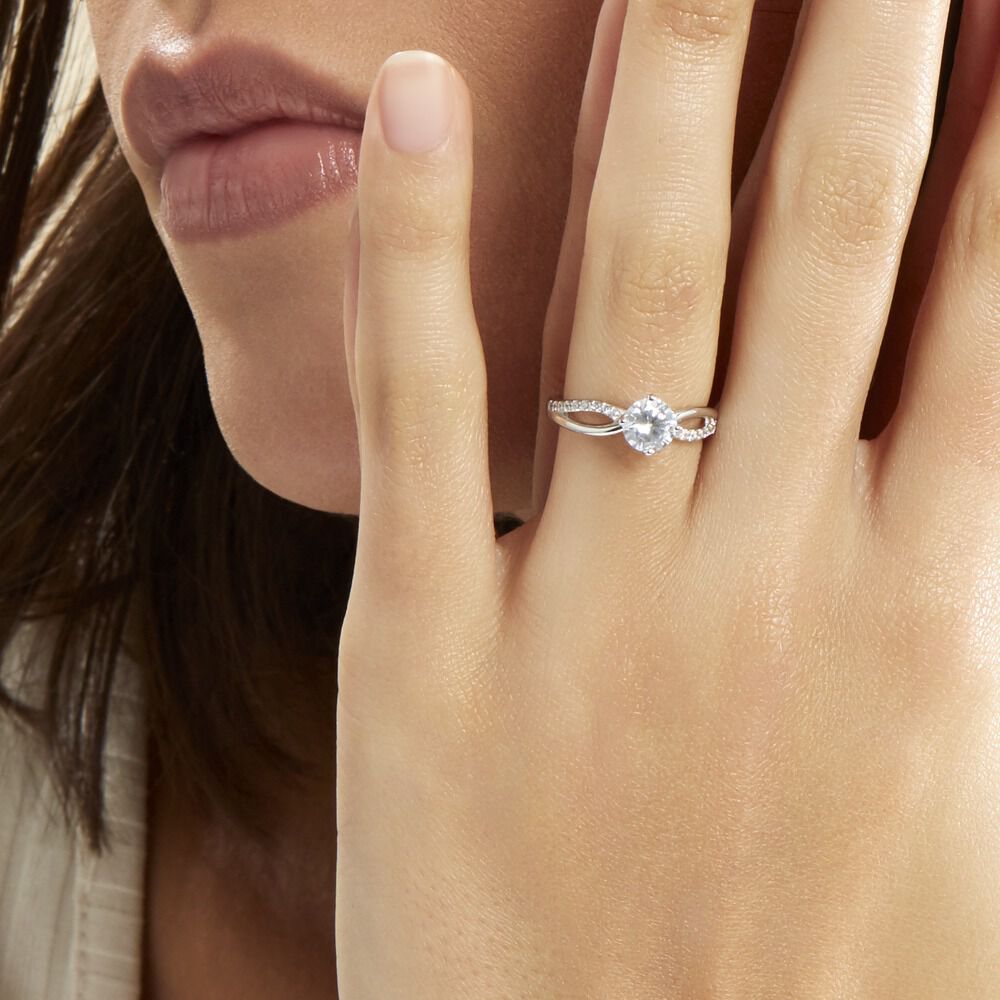 Bague Solitaire Essie Argent Blanc Oxyde De Zirconium - Solitaires Femme | Marc Orian