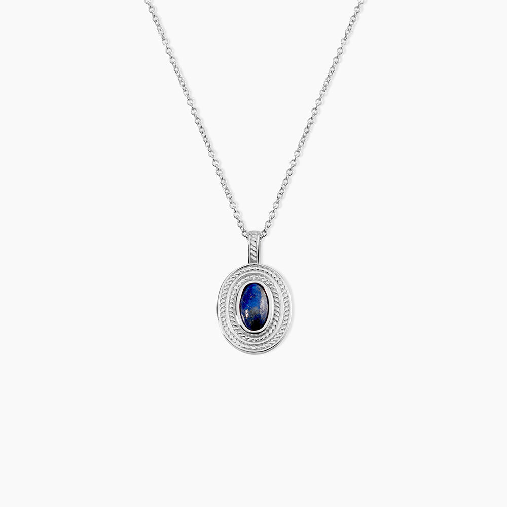 Collier Takara Argent Blanc Lapis Lazuli - Colliers avec pierres Femme | Marc Orian