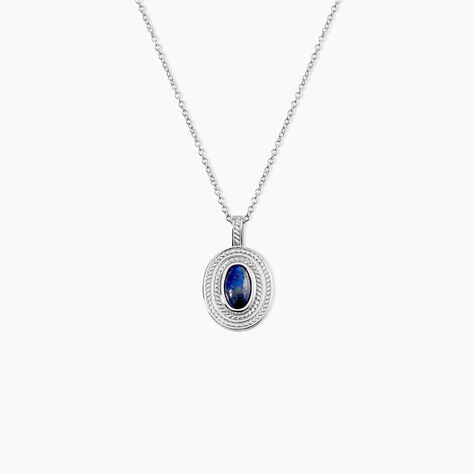 Collier Takara Argent Blanc Lapis Lazuli - Colliers avec pierres Femme | Marc Orian