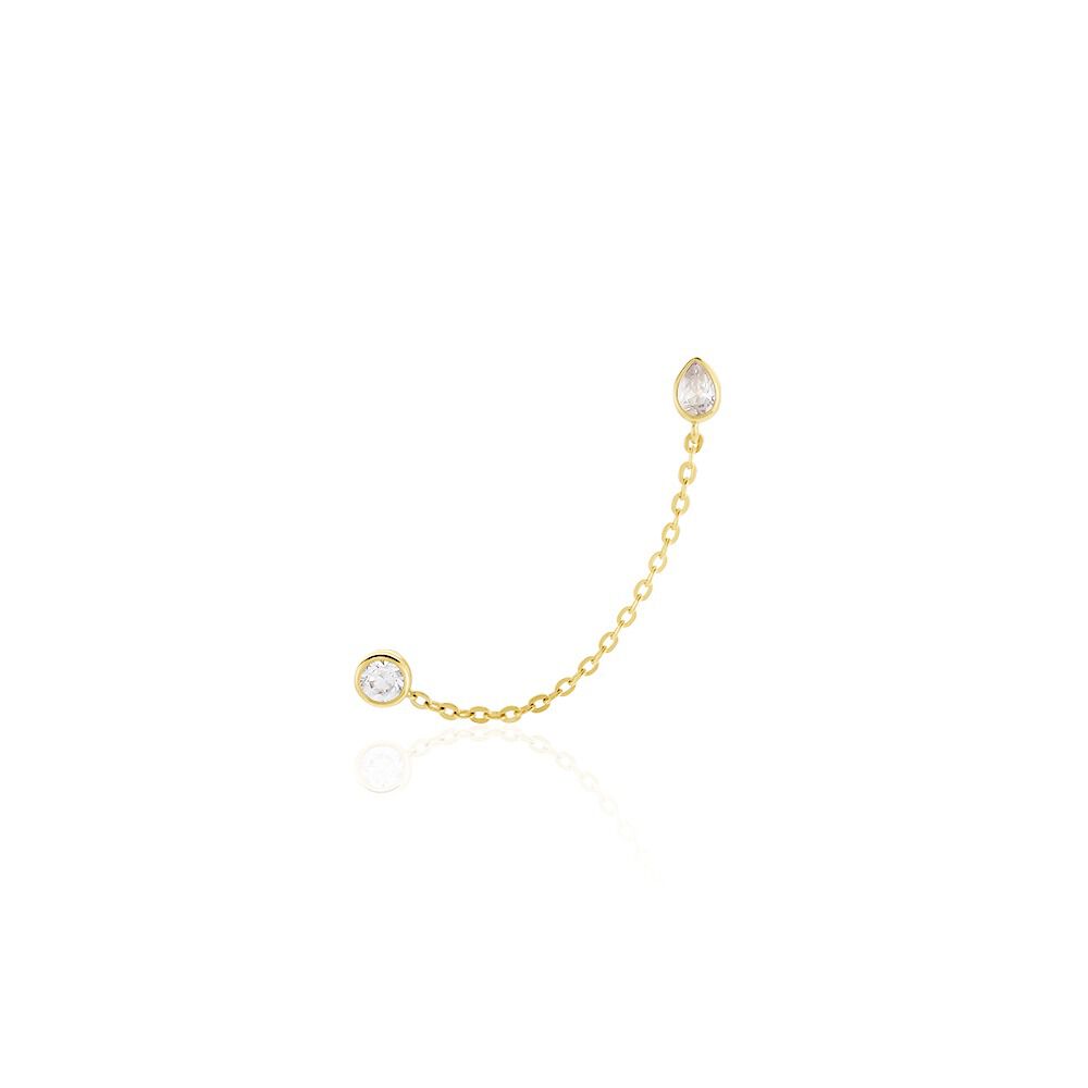 Bijou D'oreille Unitaire Pendante Larus Or Jaune Oxyde De Zirconium - Piercings d'oreilles Femme | Marc Orian