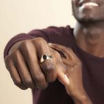 Chevali&egrave;re Kauai Plaqu&eacute; Or Jaune Pierre De Synthese - Bijoux fantaisie Homme | Marc Orian