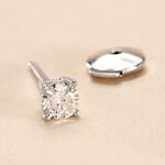 Boucle D'oreille Puce Unitaire Victoria Or Blanc Diamant - Puces Famille | Marc Orian