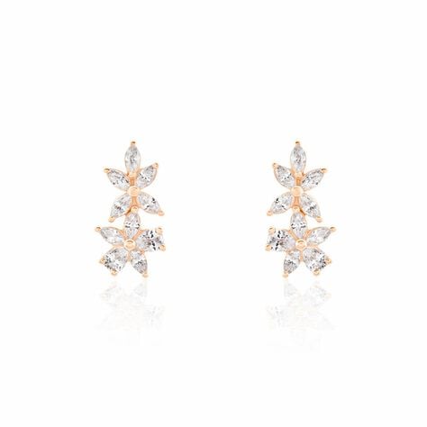 Boucles D'oreilles Puces Oralie Argent Rose Oxyde De Zirconium - Puces Femme | Marc Orian