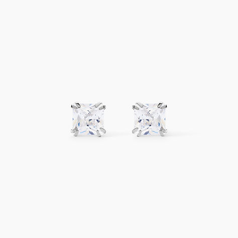 Boucles D'oreilles Puces Or Blanc Doreen Oxydes De Zirconium - Puces Famille | Marc Orian