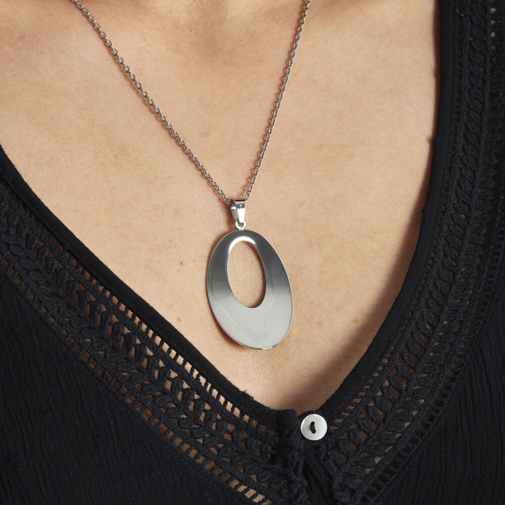 Collier Sautoir Hilarius Acier Blanc - Sautoirs Femme | Marc Orian