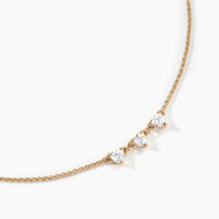 Collier Poésie Rosée Plaque Or Jaune Oxyde De Zirconium