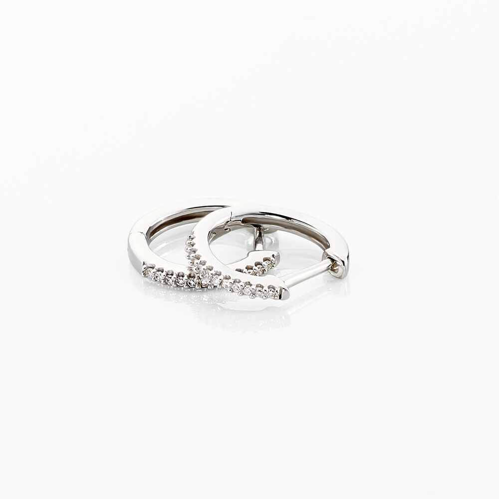 Créoles Aryanna Rondes Or Blanc Diamant - Créoles Femme | Marc Orian