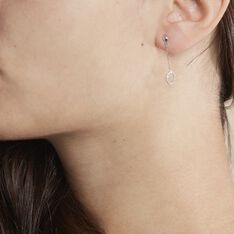 Boucles D'oreilles Pendantes Lim Or Blanc Oxyde De Zirconium - Boucles d'oreilles Pendantes Femme | Marc Orian