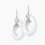 Boucles D'oreilles Pendantes Peer Argent Blanc Oxyde De Zirconium - Pendantes Femme | Marc Orian