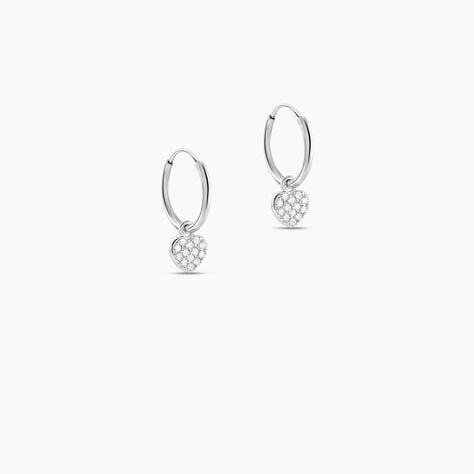 Créoles Ili Argent Rhodié Oxyde De Zirconium - Créoles Femme | Marc Orian
