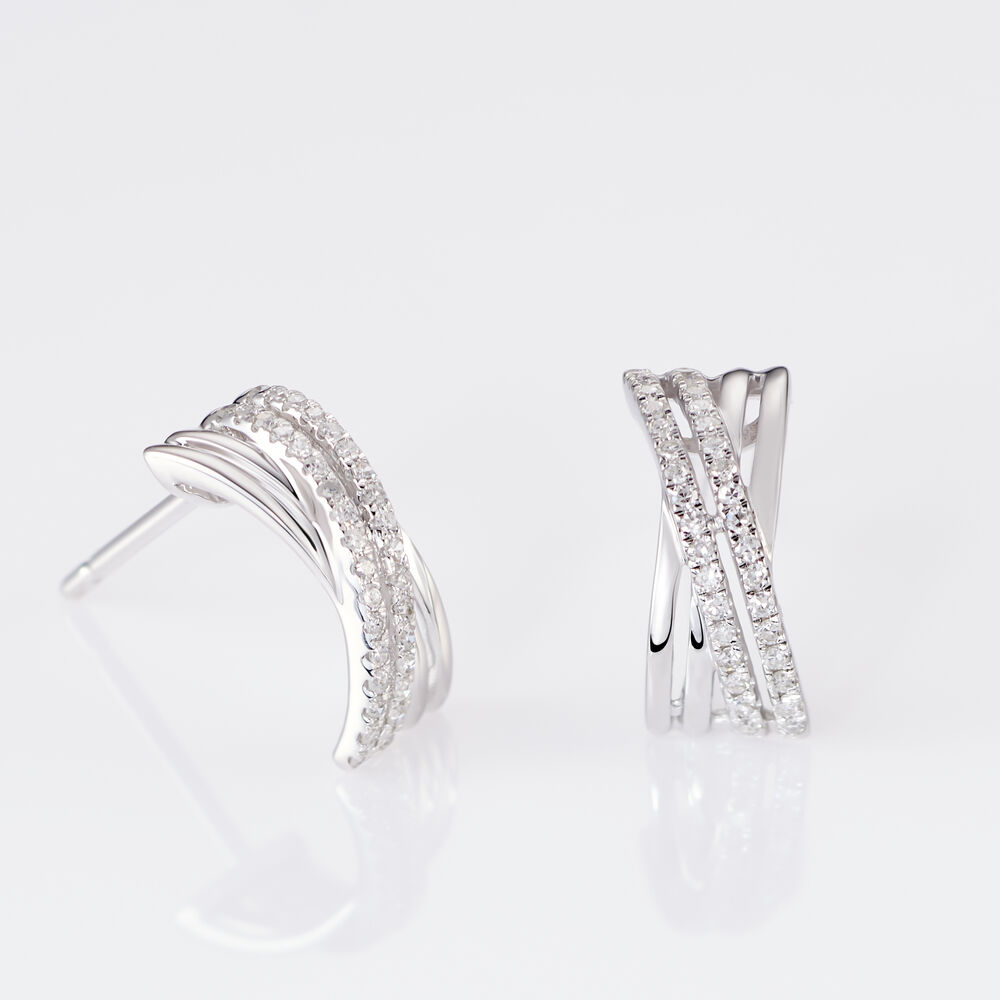 Boucles D'oreilles Puces Julianne Or Blanc Diamant - Puces Femme | Marc Orian