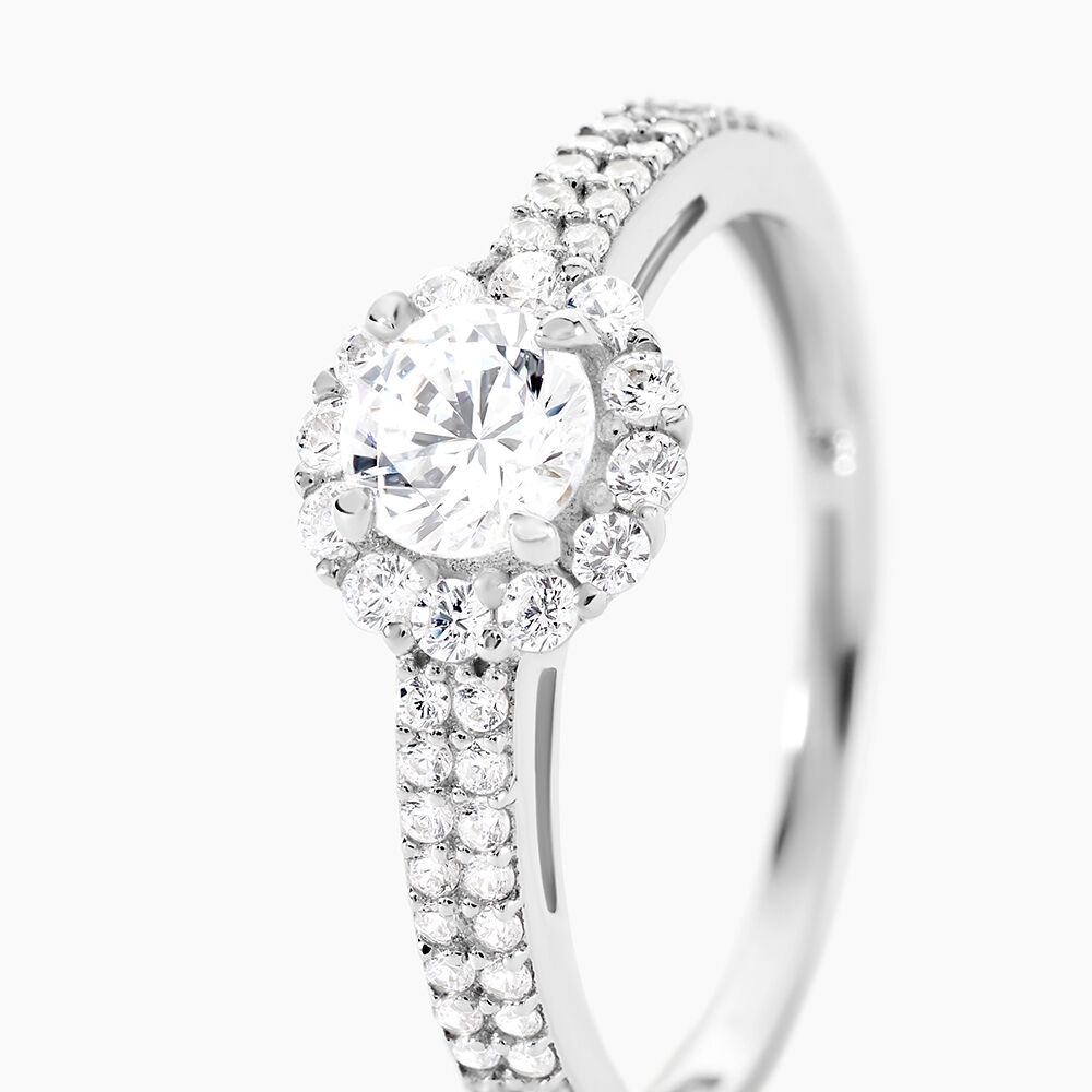 Bague Solitaire Fathima Or Blanc Oxyde De Zirconium - Solitaires Femme | Marc Orian