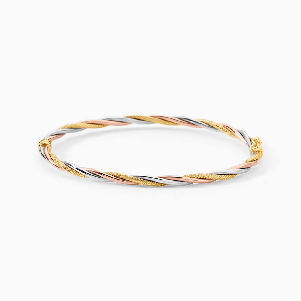 Bracelet Jonc Anaisaae Torsade Or Tricolore - Bracelets joncs Femme | Marc Orian