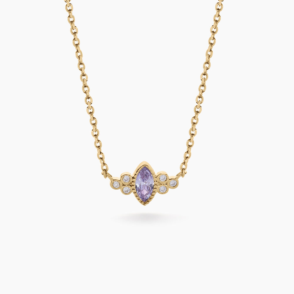 Collier Azel Plaque Or Jaune Oxyde De Zirconium - Colliers avec pierres Femme | Marc Orian