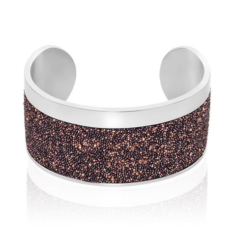 Bracelet Manchette Ouvert Acier Blanc Carron - Bracelets manchettes Femme | Marc Orian