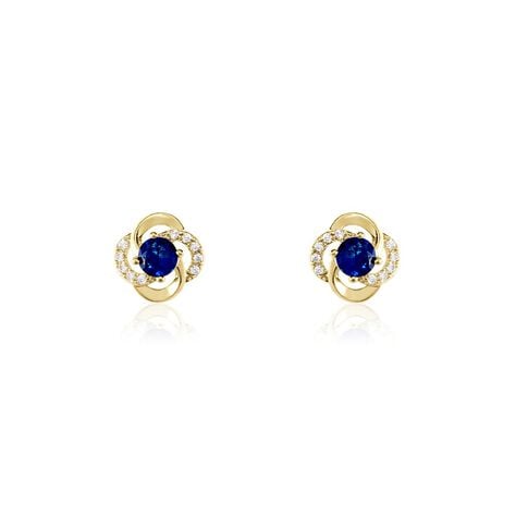 Boucles D'oreilles Puces Jaana Plaqué Or Jaune Verre Oxyde - Puces Femme | Marc Orian