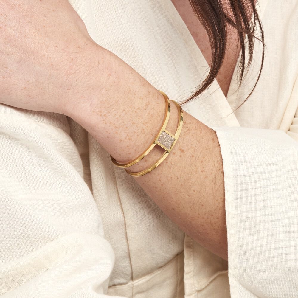 Bracelet Jonc Acier Dor&eacute; Maria - Bracelets joncs Femme | Marc Orian