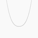 Cha&icirc;ne Claudine Maille For&ccedil;at Argent Blanc - Colliers fantaisie Femme | Marc Orian