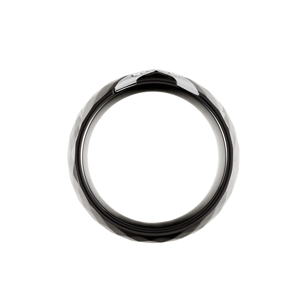 Bague Ceramique X Argent Blanc Oxyde De Zirconium Et C&eacute;ramique - Bagues avec pierre Femme | Marc Orian
